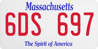 MA license plate 6DS697