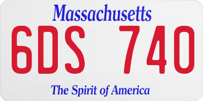MA license plate 6DS740