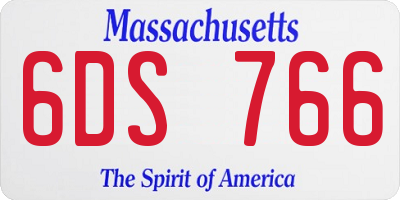 MA license plate 6DS766