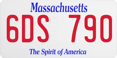 MA license plate 6DS790
