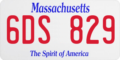 MA license plate 6DS829