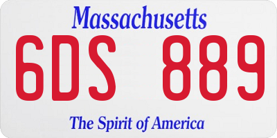MA license plate 6DS889