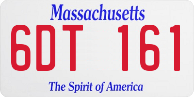 MA license plate 6DT161