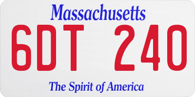MA license plate 6DT240
