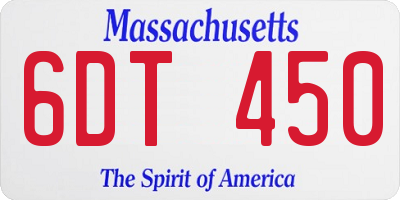 MA license plate 6DT450