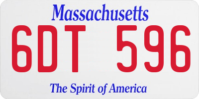 MA license plate 6DT596