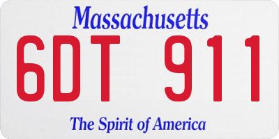 MA license plate 6DT911