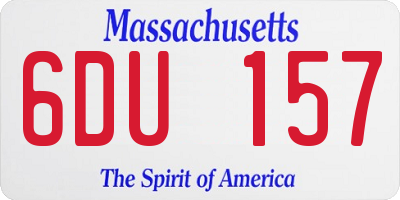 MA license plate 6DU157