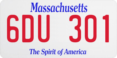 MA license plate 6DU301