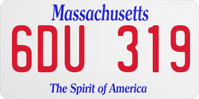 MA license plate 6DU319