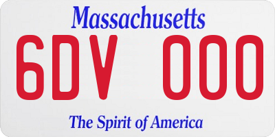 MA license plate 6DV000