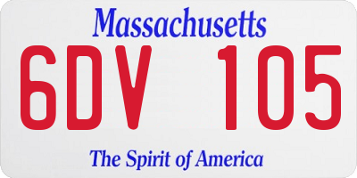 MA license plate 6DV105
