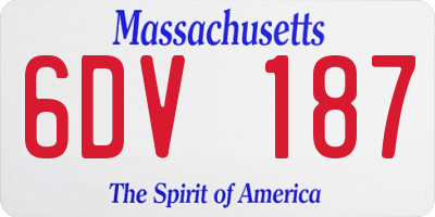 MA license plate 6DV187