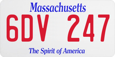MA license plate 6DV247