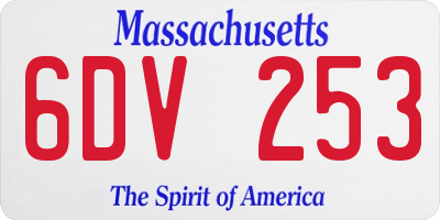 MA license plate 6DV253