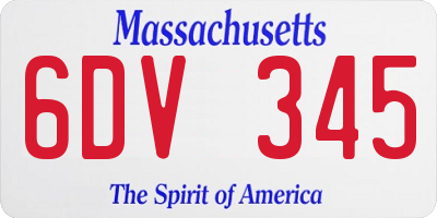 MA license plate 6DV345