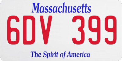 MA license plate 6DV399
