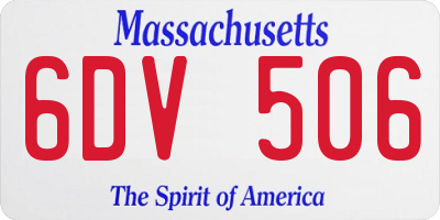 MA license plate 6DV506