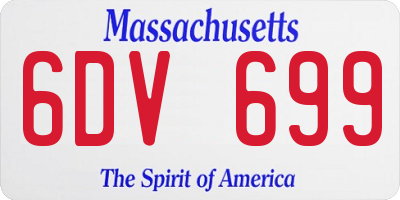 MA license plate 6DV699