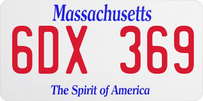 MA license plate 6DX369