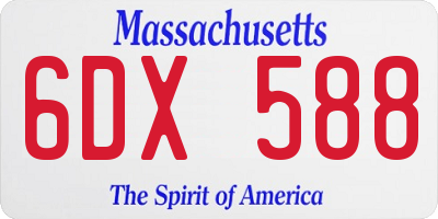 MA license plate 6DX588