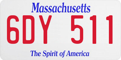 MA license plate 6DY511