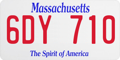 MA license plate 6DY710