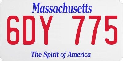 MA license plate 6DY775