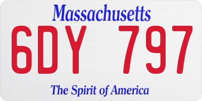 MA license plate 6DY797
