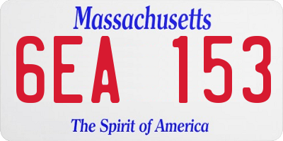 MA license plate 6EA153