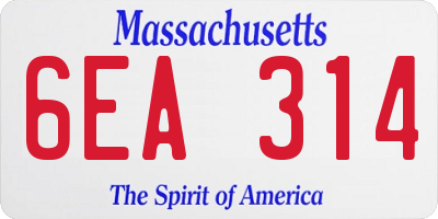 MA license plate 6EA314