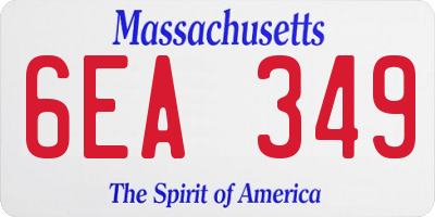MA license plate 6EA349