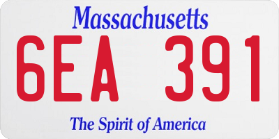 MA license plate 6EA391