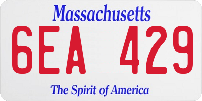MA license plate 6EA429