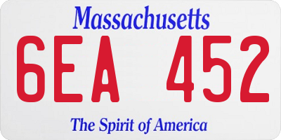 MA license plate 6EA452