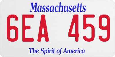 MA license plate 6EA459