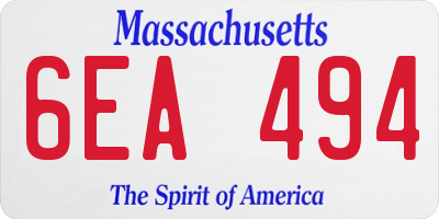 MA license plate 6EA494