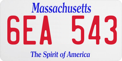 MA license plate 6EA543