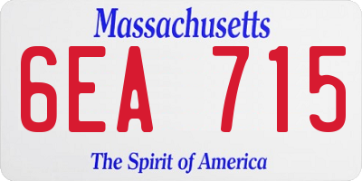 MA license plate 6EA715
