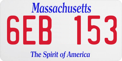 MA license plate 6EB153