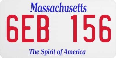 MA license plate 6EB156