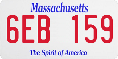 MA license plate 6EB159