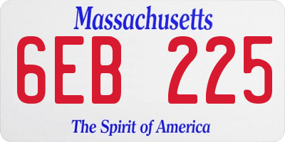 MA license plate 6EB225