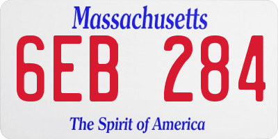 MA license plate 6EB284