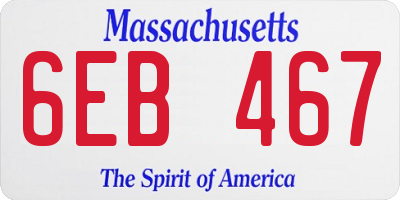 MA license plate 6EB467