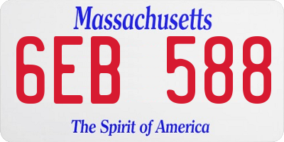 MA license plate 6EB588