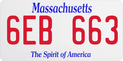 MA license plate 6EB663