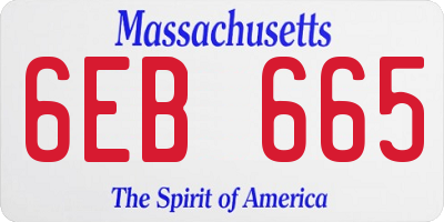 MA license plate 6EB665