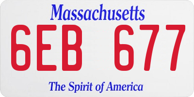 MA license plate 6EB677