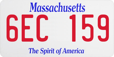 MA license plate 6EC159